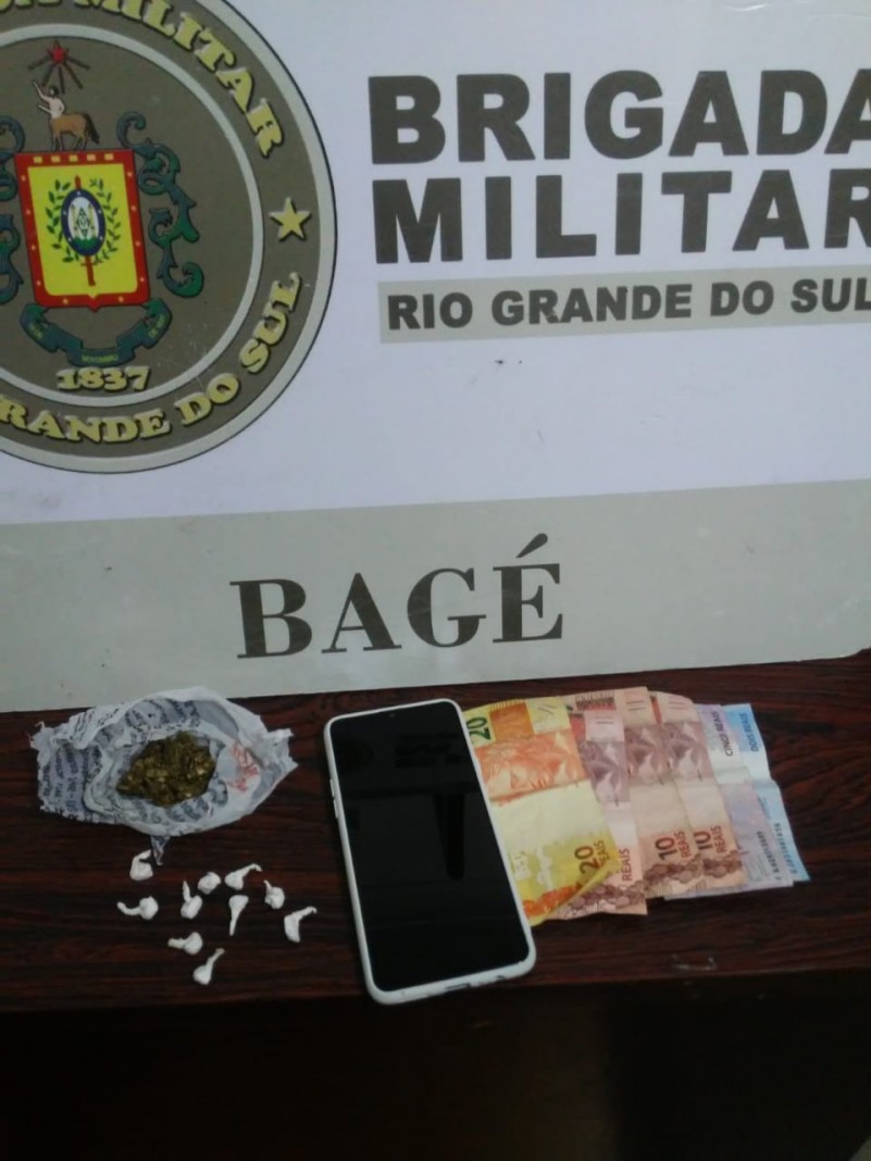 droga, dinheiro e celular