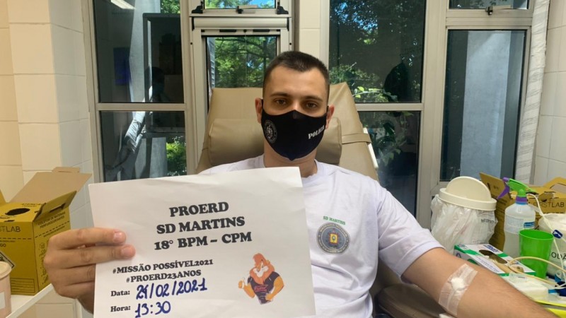 Em comemoração aos 23 anos do PROERD, 18°BPM realiza doação de sangue