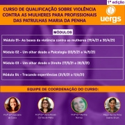 1° edição do Curso de Qualificação sobre Violência Contra as Mulheres para Profissionais das Patrulhas Maria da Penha