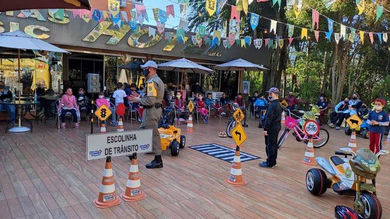 Escolas de Marcelino Ramos participam da Escolinha de Trânsito do Comando Rodoviário da Brigada Militar