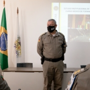 Comandante do CRPO/Serra durante reunião com os comandantes de Batalhão