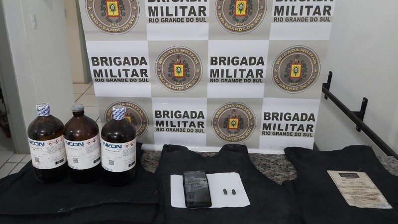 Materiais apreendidos