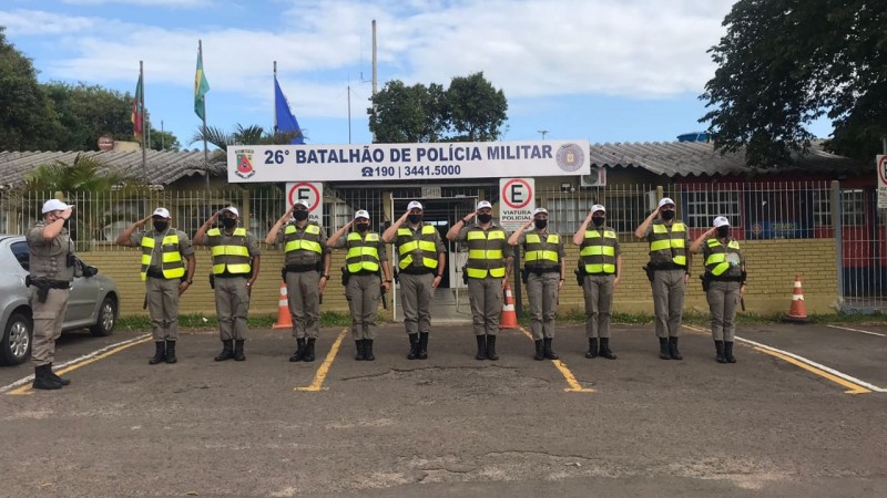 26º Batalhão de Polícia Militar recebeu 10 Alunos-soldados do Polo de Ensino EsFEs-Montenegro.