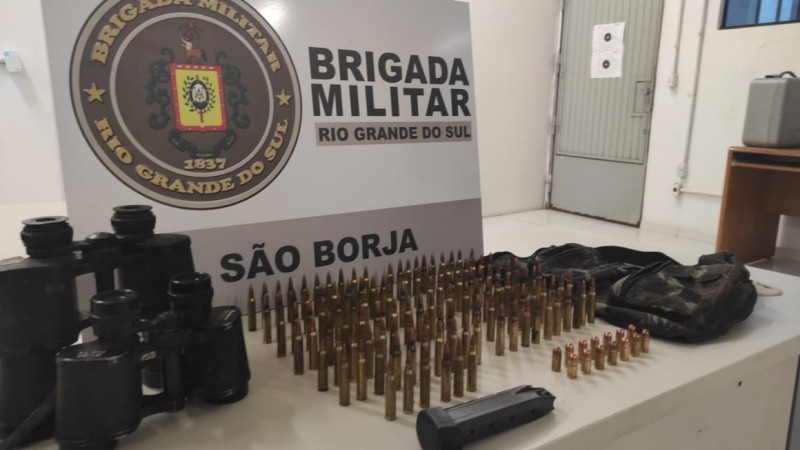 Munições de calibres apreendidas