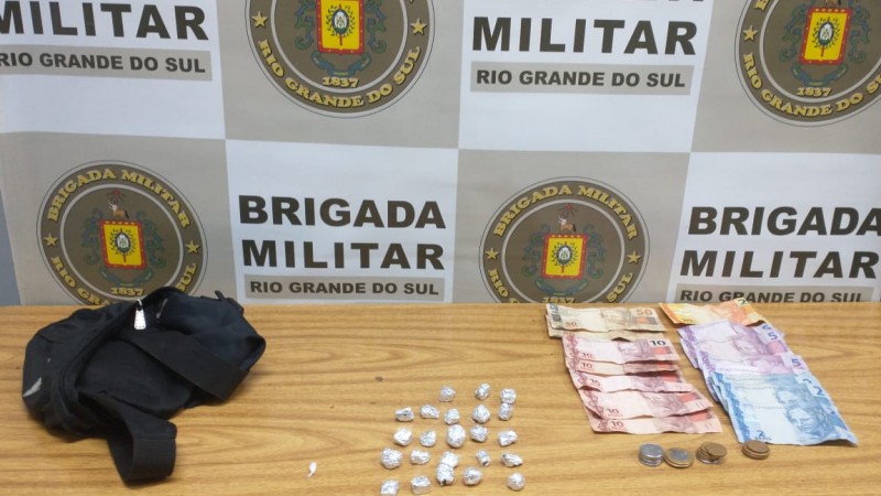 Drogas apreendidas durante prisão por tráfico