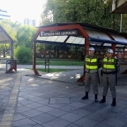 Brigada Militar de São Leopoldo recebeu reforço de alunos soldados neste domingo (7)