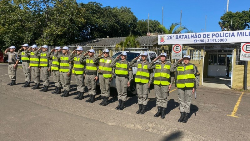 Os Alunos-soldados realizaram o est&aacute;gio de policiamento em postos de visibilidade distribu&iacute;dos pela cidade, visando a preven&ccedil;&atilde;o.