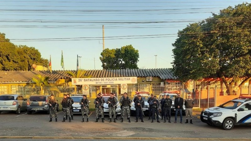 Em Cachoeirinha, a operação contou com atividades integradas ao efetivo do Pelotão de Força Tática, ROCAM, Policiamento Ostensivo e da Guarda Municipal de Cachoeirinha