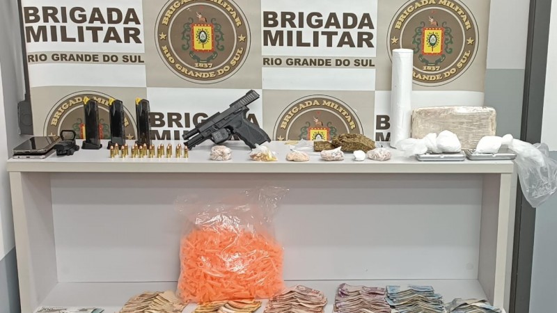 apreensão de arma de fogo, drogas e munições