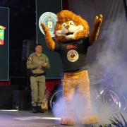 Leão Dare, Mascote do PROERD, fez a alegria da garotada