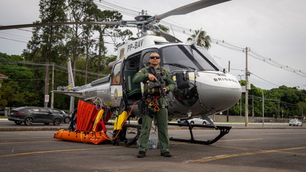 O Guapo 26 &eacute; uma das aeronaves recebidas, um helic&oacute;ptero leve e multimiss&atilde;o.